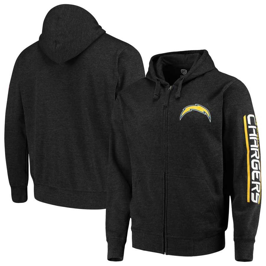 Men's Los Angeles Chargers G III Sports by Carl Banks Post Route Full Zip Hoodie Charcoal,We sell and wholesale Men's Los Angeles Chargers G III Sports by Carl Banks Post Route Full Zip Hoodie Charcoal on line form chian!